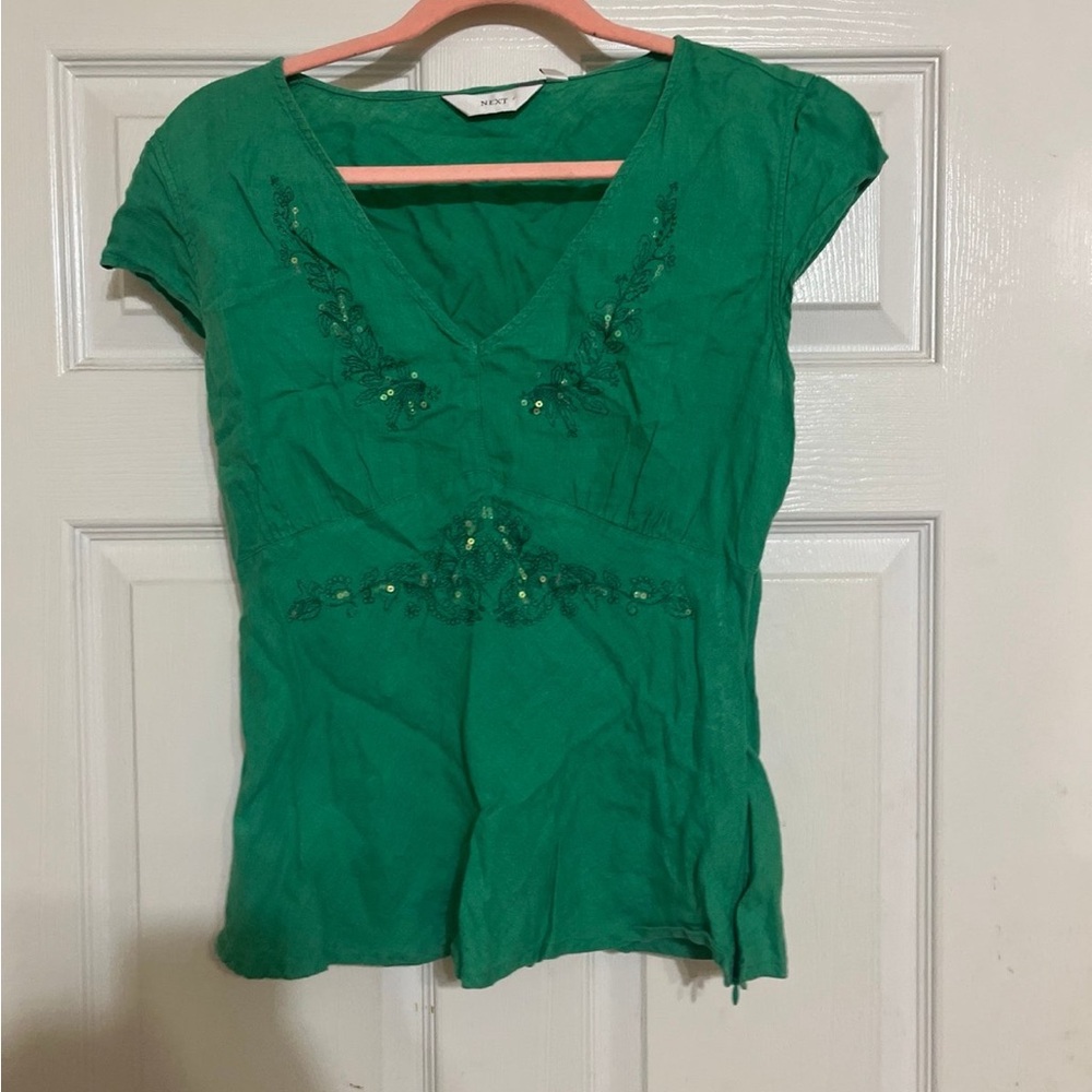 Y2K green blouse